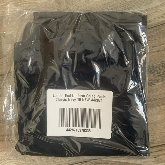 NWT LANDS' END UNIFORM GIRL'S CHINO PANTS CLASSIC NAVY 10 - Picture 5 of 6
